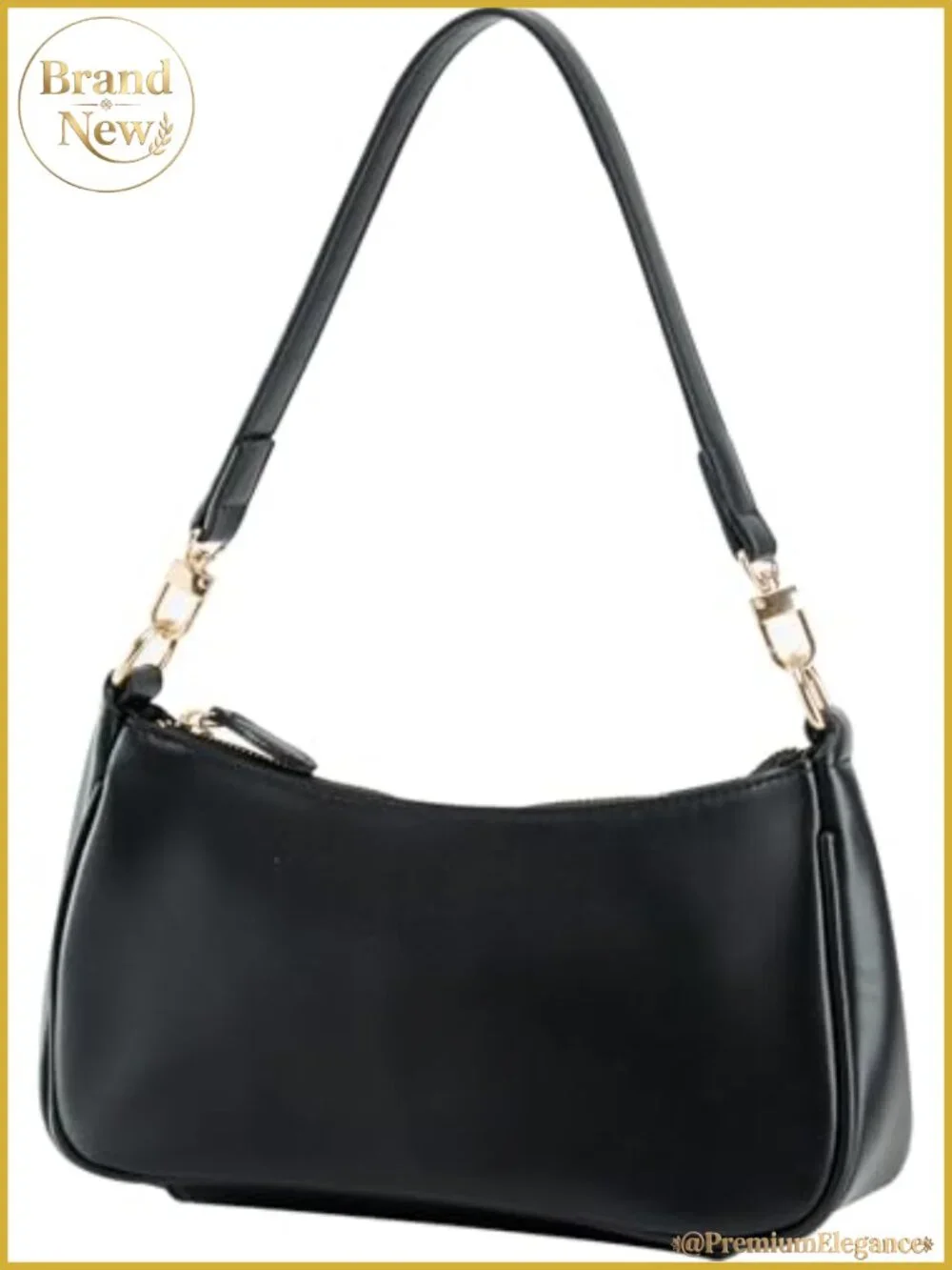 Vintage Faux Leather Hobo Crossbody Shoulder Bag with Zipper Closure